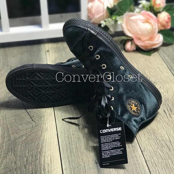 NWT Converse Ctas HI Velvet Black WMNS. AUTHENTIC - Picture 5 of 7